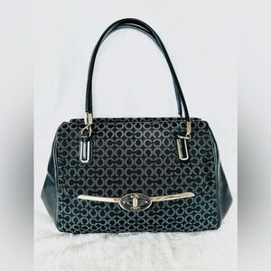 Coach Elegant Black Patterned Handbag